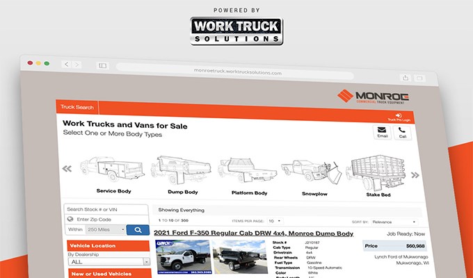 Monroe Truck Equipment Partners with Work Truck Solutions to Provide Commercial Vehicle Buyers with Easy-to-Use Inventory Search Tools
