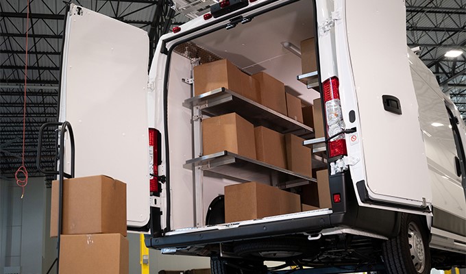 Safe Fleet Releases New Prime Design Cantilever Fold-Up Shelving & Modular Sliding Partitions for Delivery Fleets
